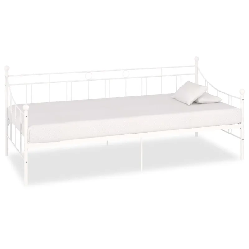 Tagesbett-Rahmen bianco Metall 90×200 cm