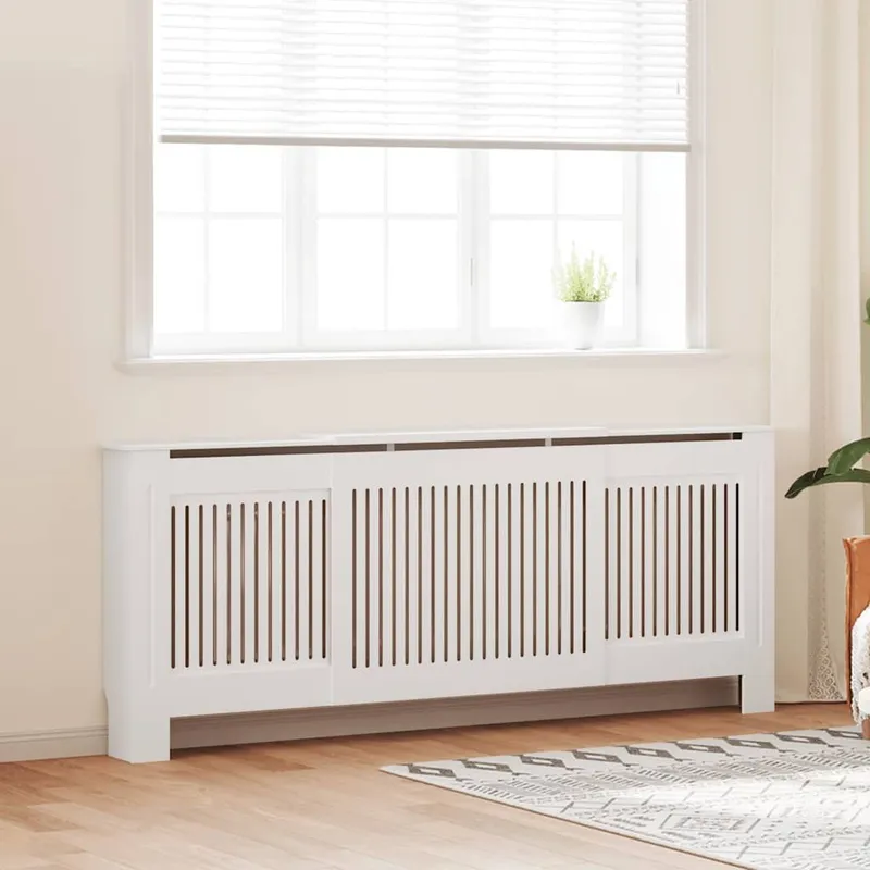 Cache-radiateur bois d'ingénierie Blanc 205 cm