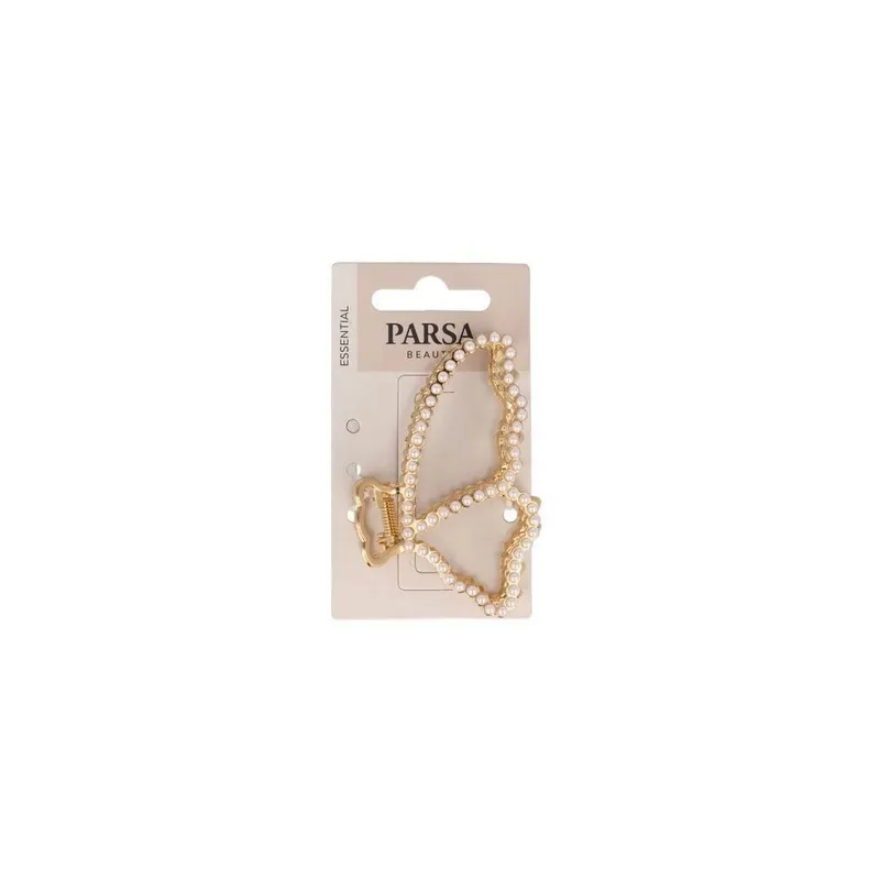 Parsa Beauty Haarklammer Schmetterling Perle Gold