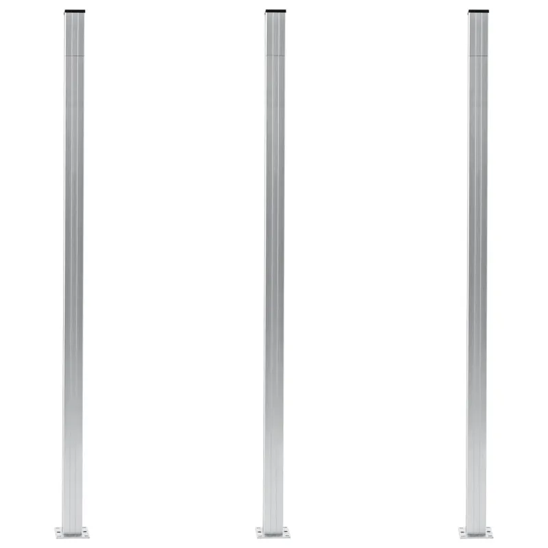 Zaunpfosten 3 Stk. Aluminium 185 cm