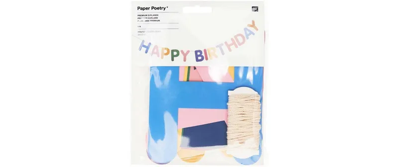 Rico Design Girlande Happy Birthday, Magic Rainbow 5 m, multicolore