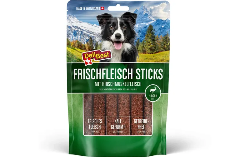 DeliBest Kaustange 10 cm Sticks Hirsch, 5 Stück