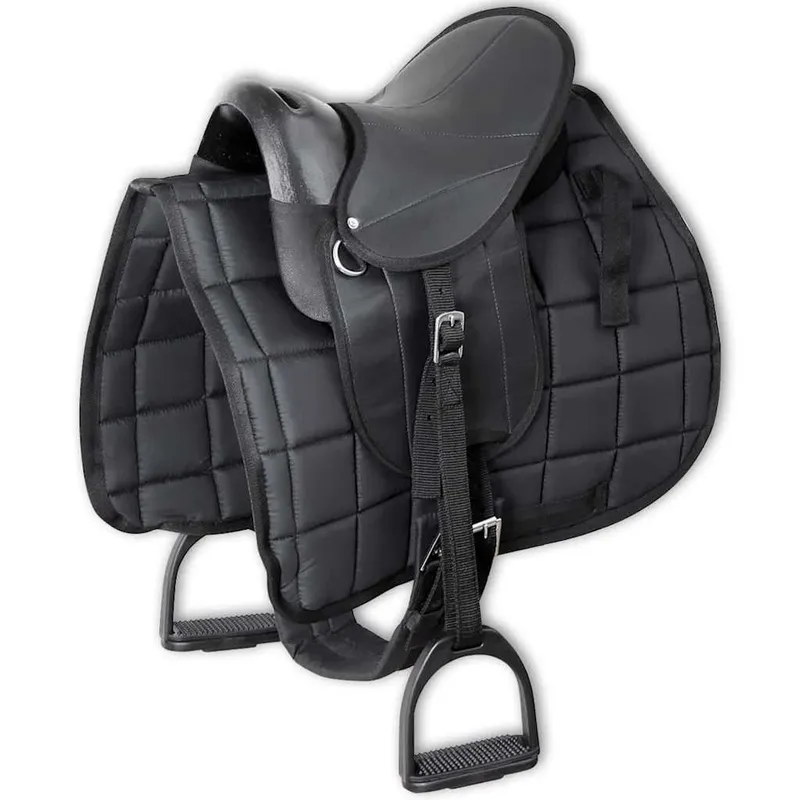 Pony-Sattel-Set 10" nero