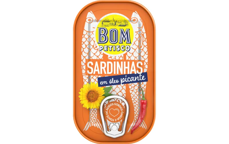 Bom Petisco Sardinen in scharfem Pflanzenöl 120 g