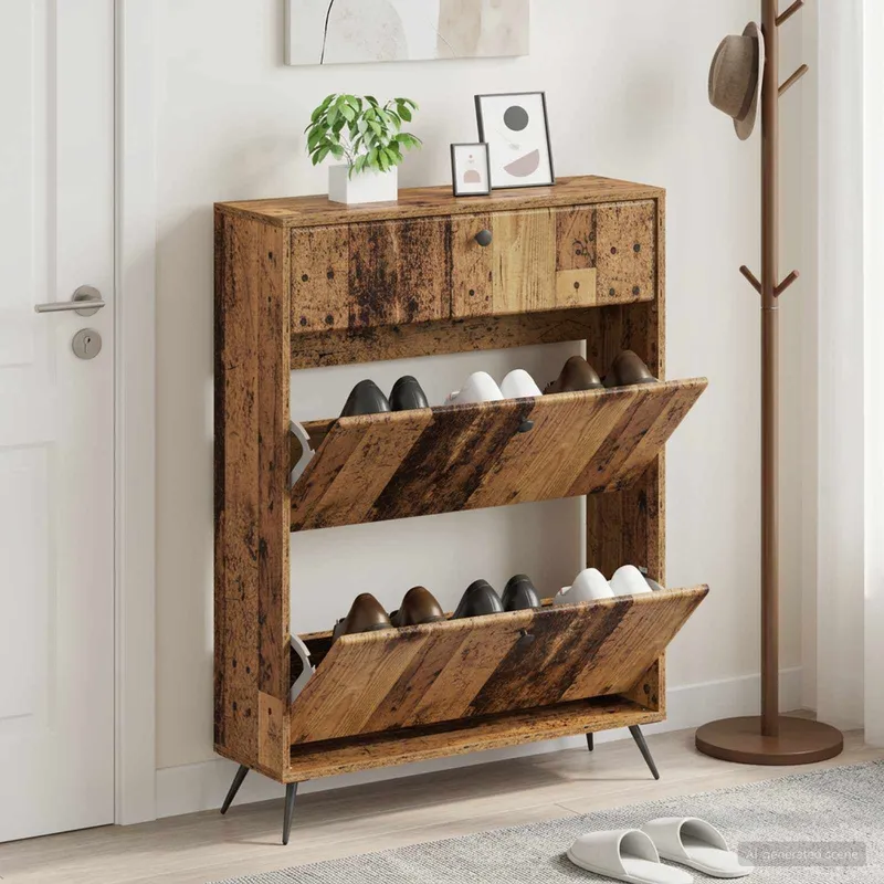 Schuhschrank BREDA 78 x 24 x 103 cm derivato del legno Altholz