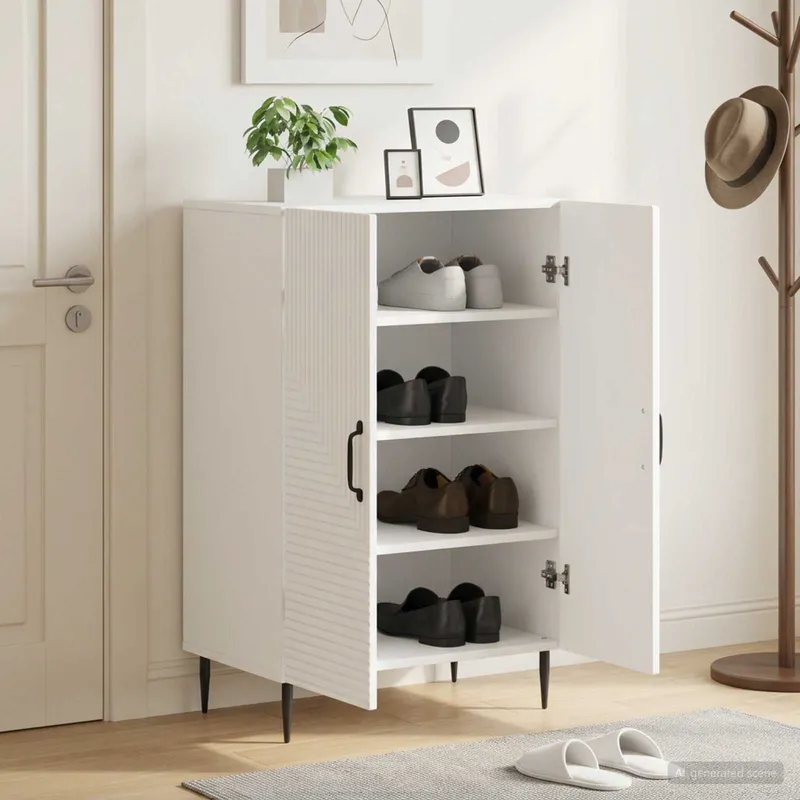 Cabinet à chaussures HAARLEM 59,5 x 39,5 x 89,5 cm Blanc
