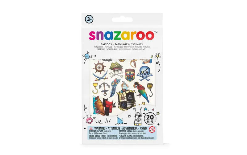 Snazaroo Zubehör Tattoos Piraten, 20 pezzi