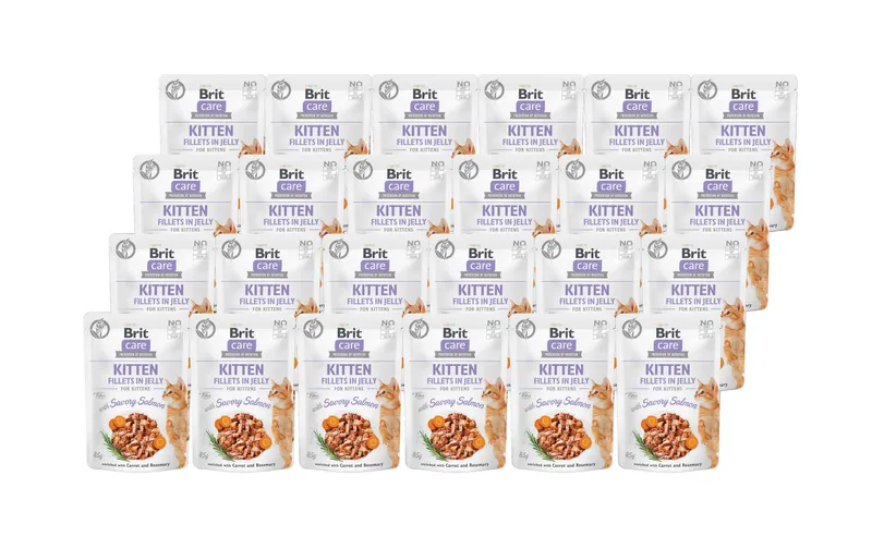 Brit Nassfutter Care Fillets Gelée Kitten Lachs, 24 x 85 g