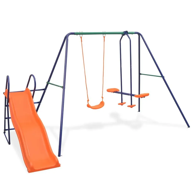 Schaukelset with Rutsche and 3 Sitzen orange
