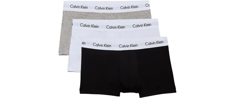Calvin Klein Wäsche 3P Low Rise Trunk Weiss/Schwarz/Grau, XL