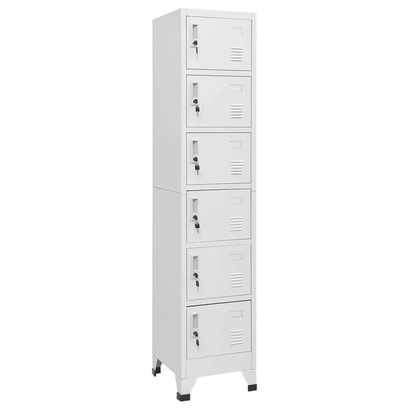 Schließfachschrank Hellgrau 38x40x180 cm Stahl