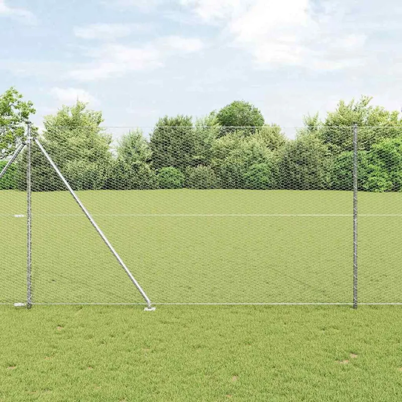 Clôture hexagonale avec poteau 25 x 1,5 m Acier galvanisé