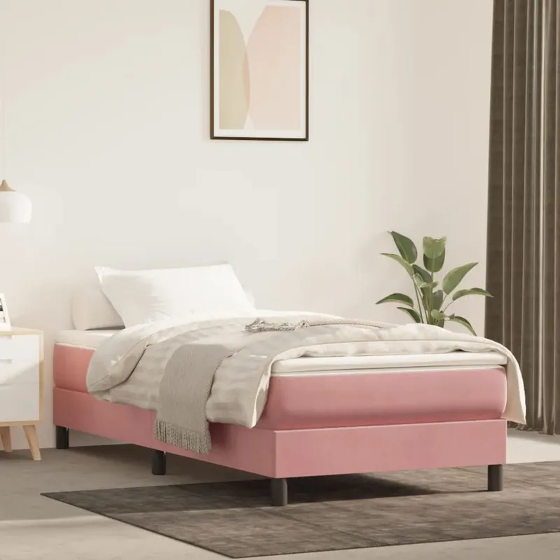 Taschenfederkernmatratze Mittel Rosa 100x200x20 cm Samt
