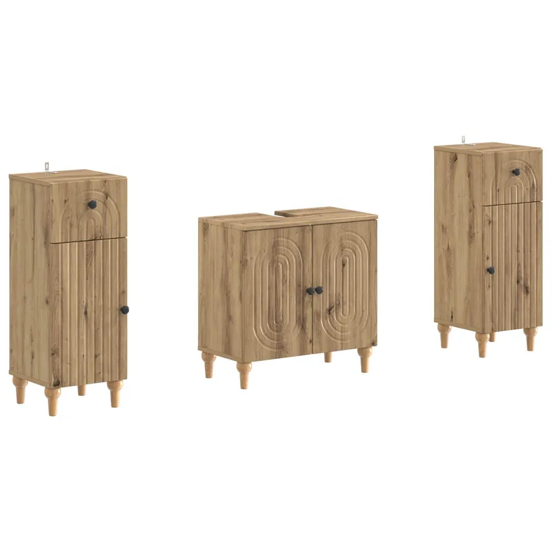 2-teiliges Badezimmer Schrank Set ALKMAAR Artisan-Eiche