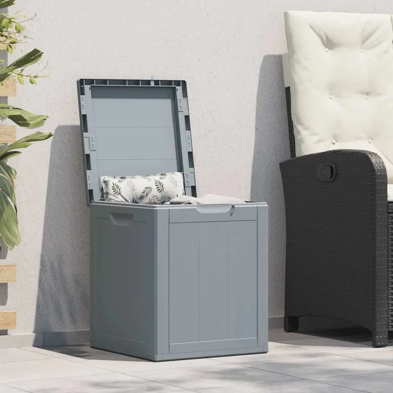 Garten-Aufbewahrungsbox 90 L Grau PP-Holzoptik