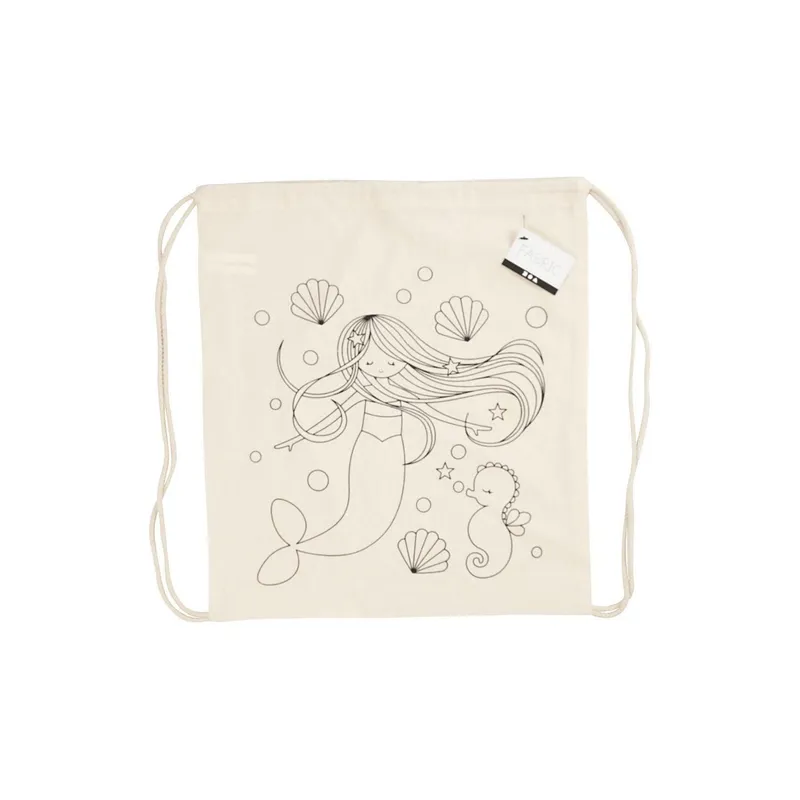 Creativ Company Turnbeutel 37 x 41 cm, naturel, Meerjungfrau, 1 Stk.