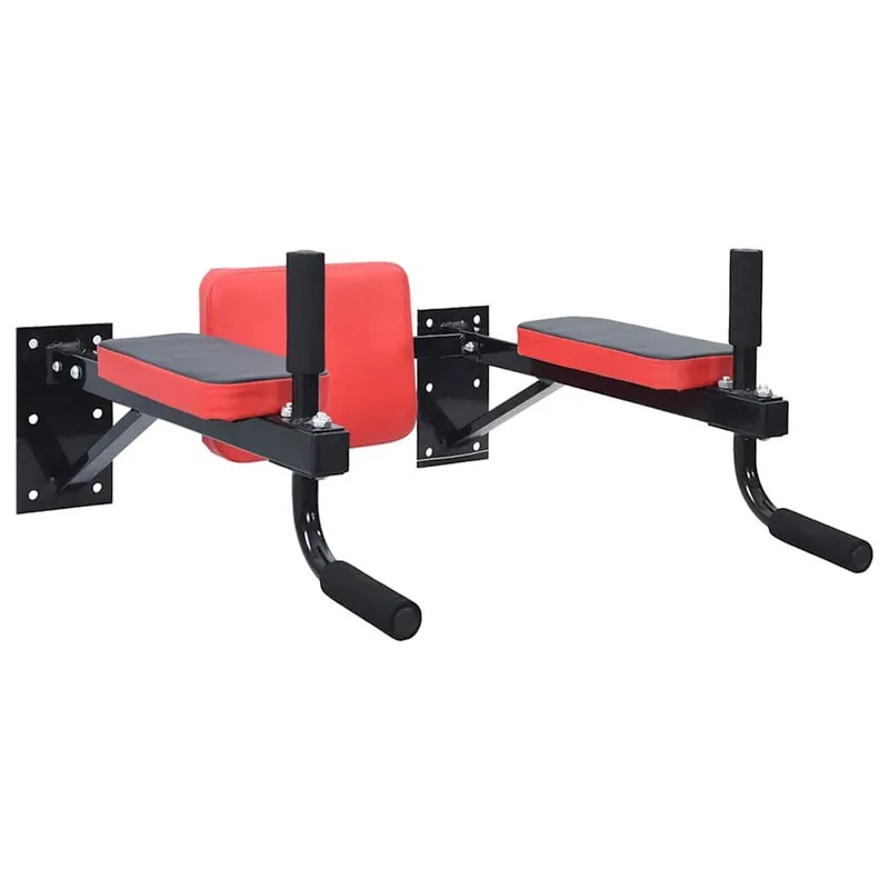 Dip Station nero e rosso 72,5 x 70 x 31 cm