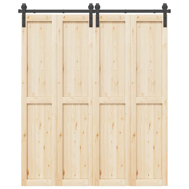 Schiebetürbeschlag-Set 183 cm Stahl nero