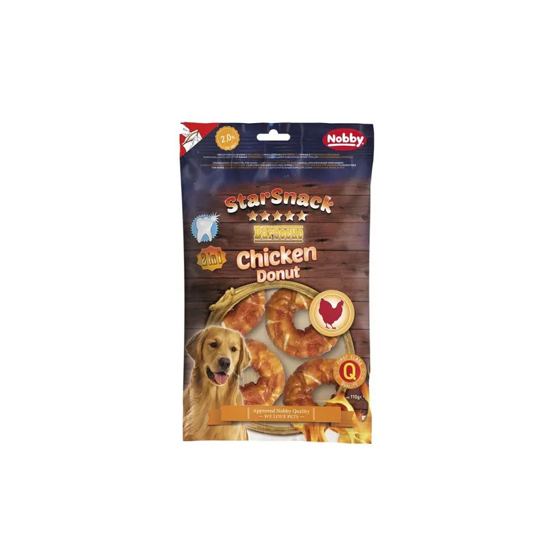 Nobby Kausnack StarSnack Barbecue Chicken Donut, 5 cm, 5 Stück