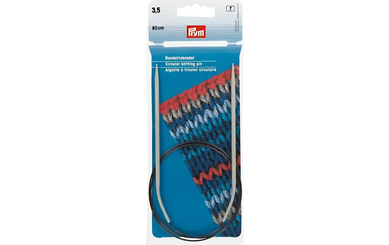 Prym Rundstricknadel Ø 3.5 mm x 80 cm, Aluminium, 1 pièces