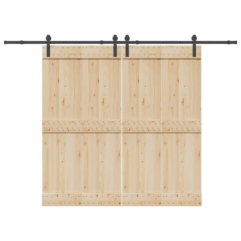 Schiebetürbeschlag-Set 305 cm Stahl black