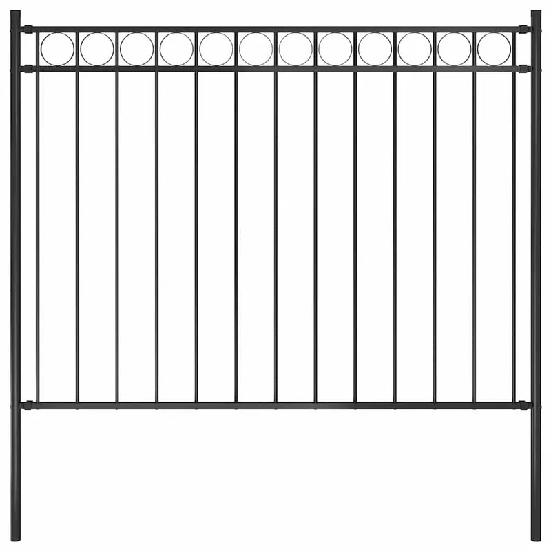 Gartenzaun ASSEN Stahl 1,7 x 1,2 m nero
