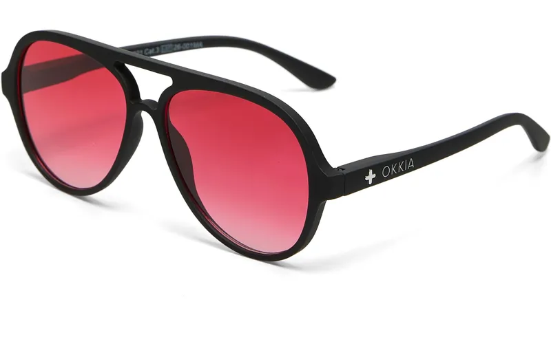 OKKIA Sonnenbrille Alessio Black, Red Lens