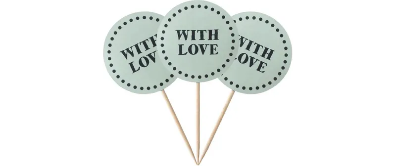 Demmler Deko Picker with Love 8 pièces, noir/blanc