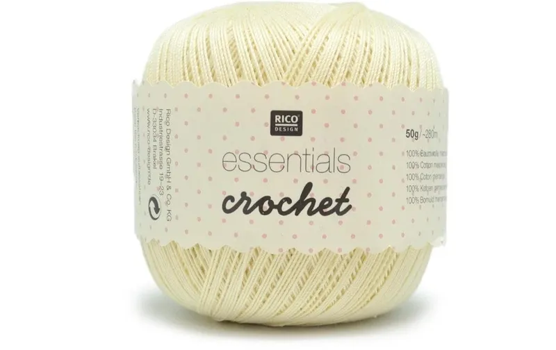 Rico Design Häkel- et Strickgarn Essentials Crochet 50 g, Vanille