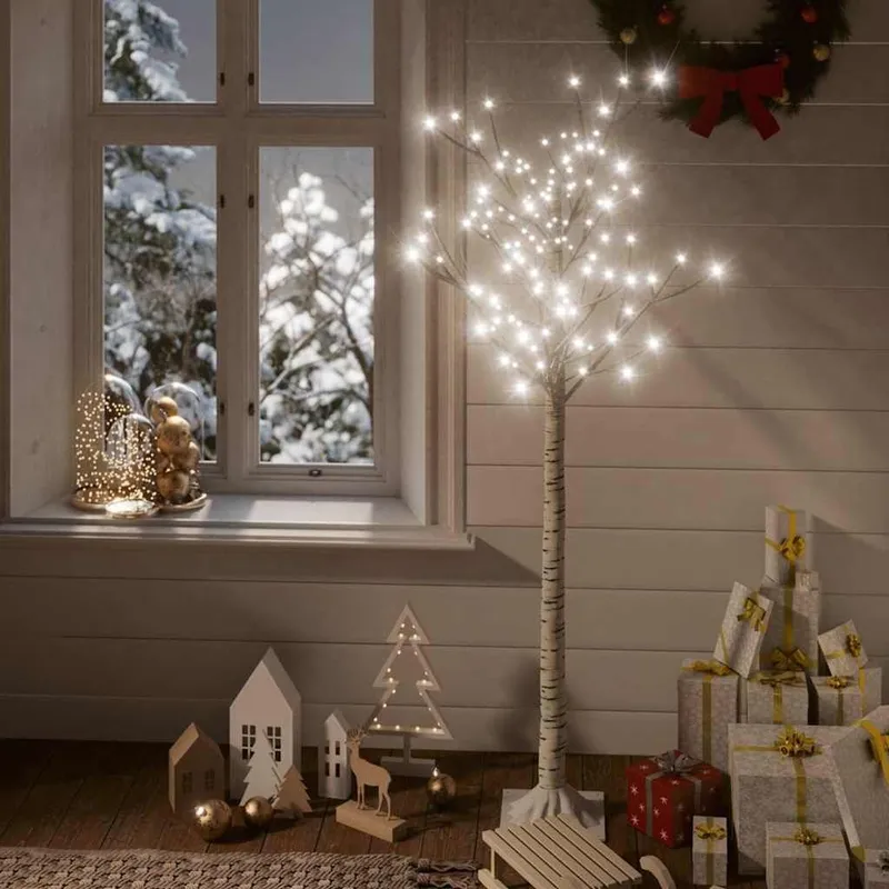 Sapin de Noël 156 LED blanc froid Saule 1,5 m Int/Ext