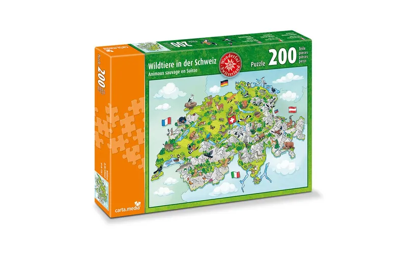 Carta.Media Puzzle Wildtiere in il Schweiz 200 Teile