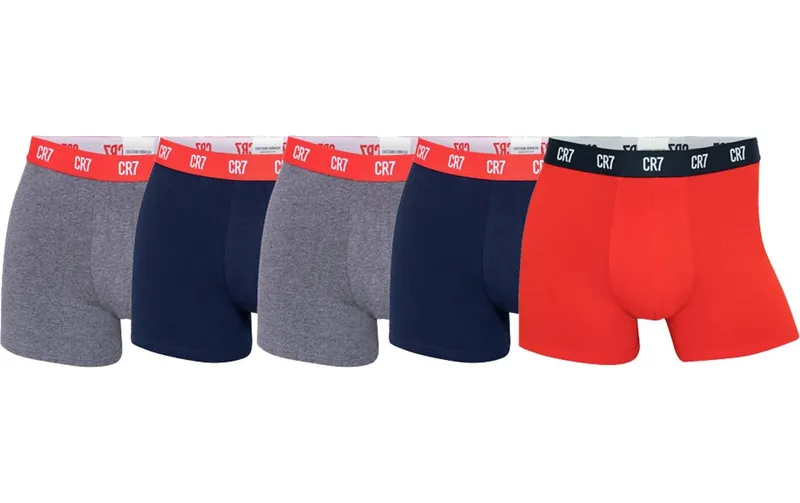 CR7 CR7, 5er-Pack Grau/Rot/Navy, M