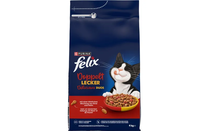 Felix Trockenfutter Doppelt Lecker Adult Fleisch 4 kg