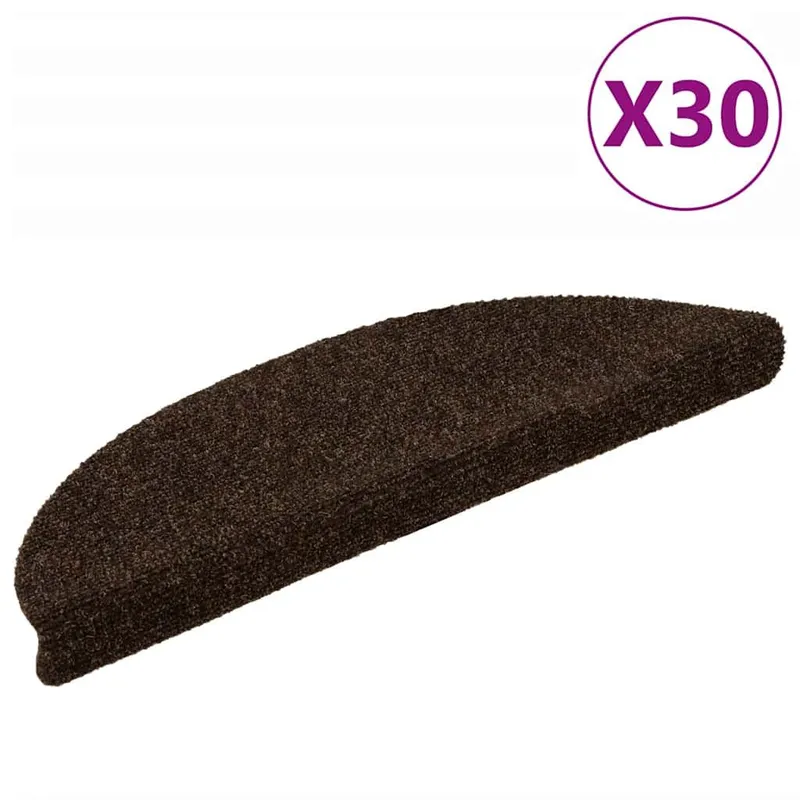 Stufenmatten Selbstklebend 30 Stk. 56x17x3 cm Braun Halbrund