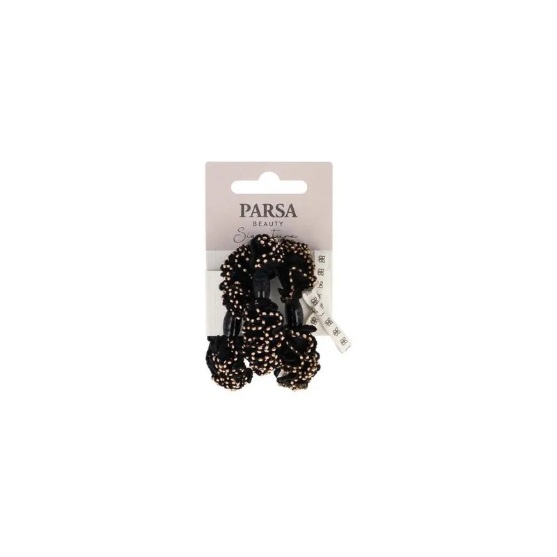 Parsa Beauty Haargummi, schwarz/gold 3 Stück