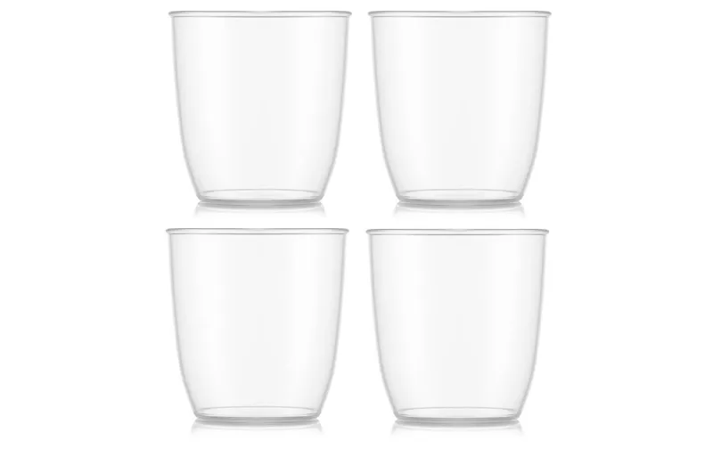 Bodum Outdoor-Becher Kvadrant 350 ml, Transparent, 4 Stück