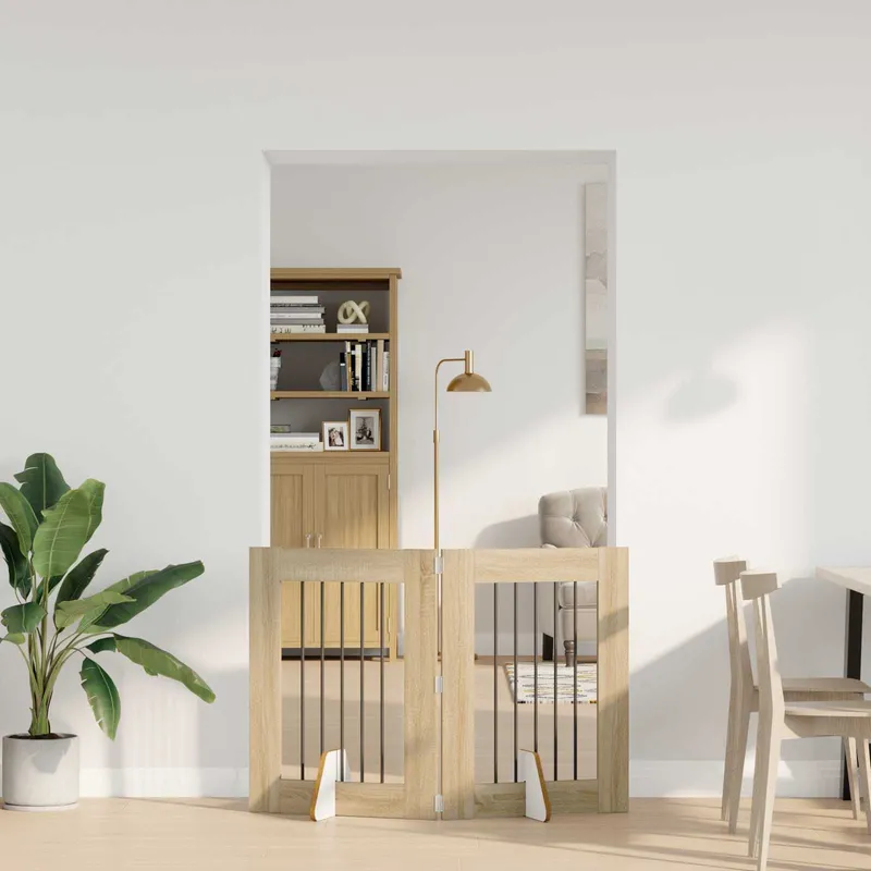 Klappbares Hundetor con Ständern 2 pz. rovere Sonoma 120,5 cm