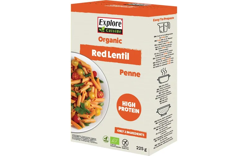 Explore Cuisine Teigwaren Penne aus rougeen Linsen 225 g
