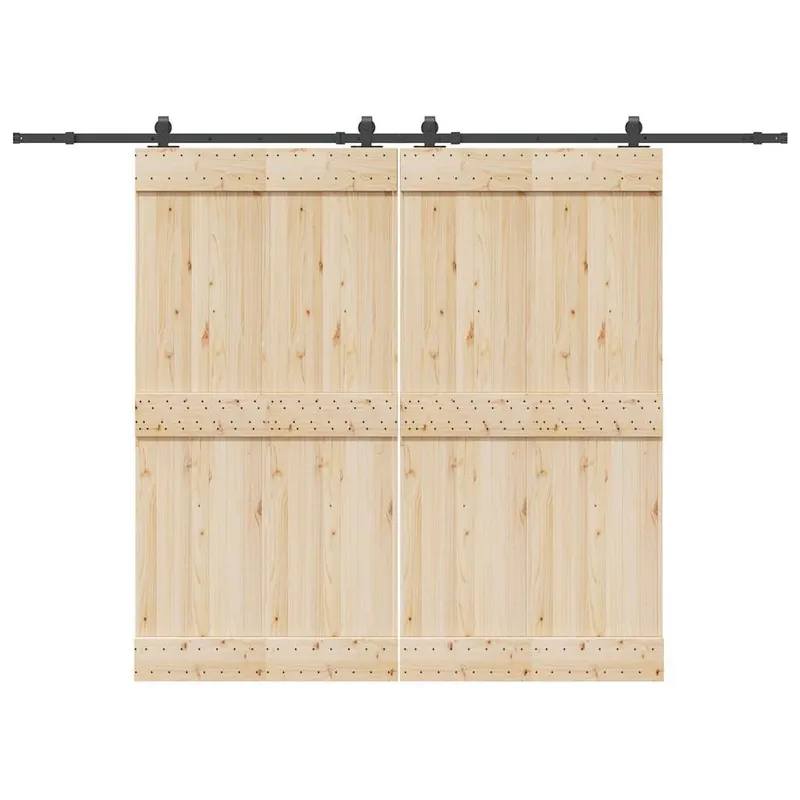 Schiebetürbeschlag-Set 305 cm Stahl Schwarz