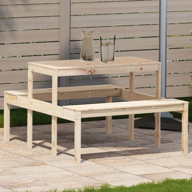Picknicktisch 110x134x75 cm solid pine wood