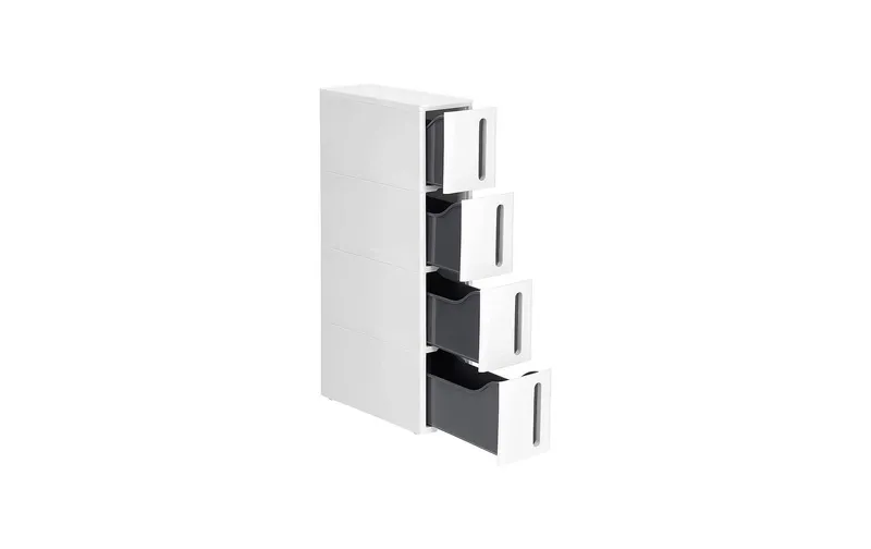 Songmics Nischenscaffale auf Rädern 17 x 83 x 45 cm, bianco