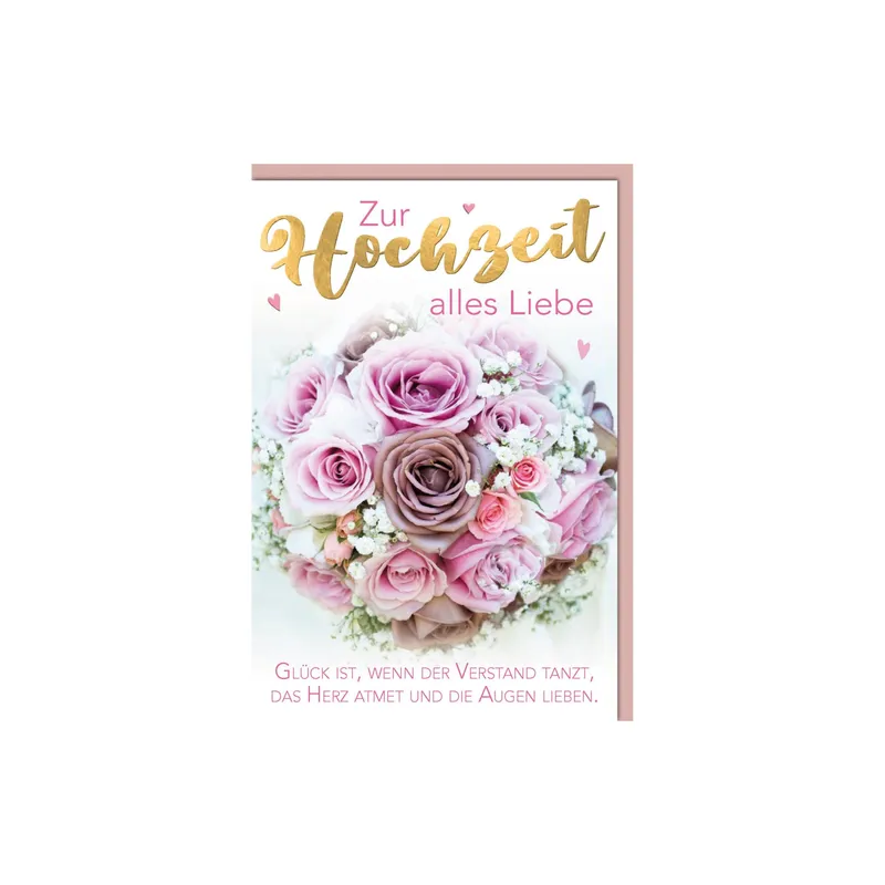 brun + Company Hochzeitskarte Rosen 11.5 x 17 cm