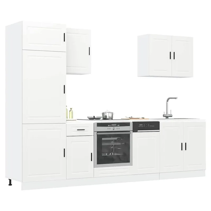 7-tlg. Küchenschrank-Set Porto Weiß Holzwerkstoff