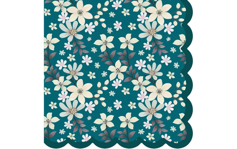 Paper + Design Papierservietten Blossom Bliss 33 cm x 33 cm, 20 pezzi, blu