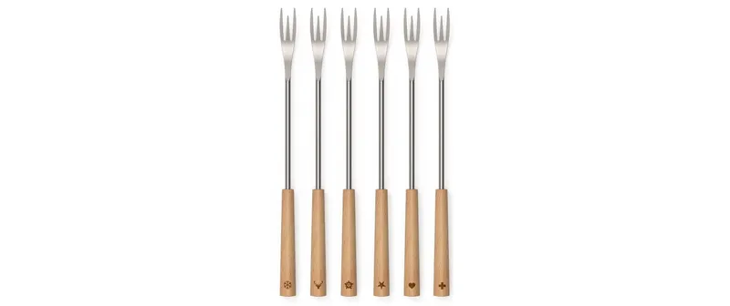 Kisag 2 IN 1 Fonduegabeln 6 Personen, brun