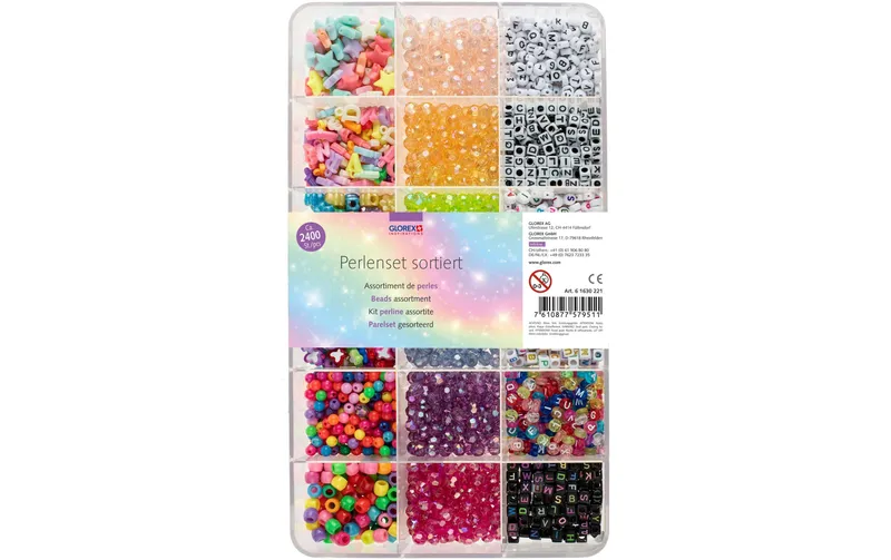 Glorex Perlen-Set Kunsttessuto, ca. 2400 Stk, multicolore