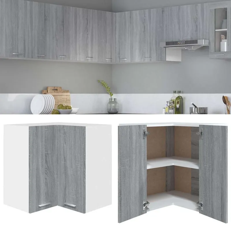 Eck-Hängeschrank Lyon Grau Sonoma 57x57x60 cm Holzwerkstoff