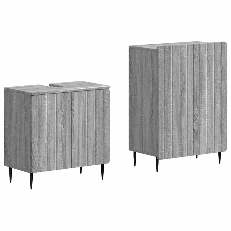 2-teiliges Badezimmer Schrank Set ZWOLLE Sonoma-grigio