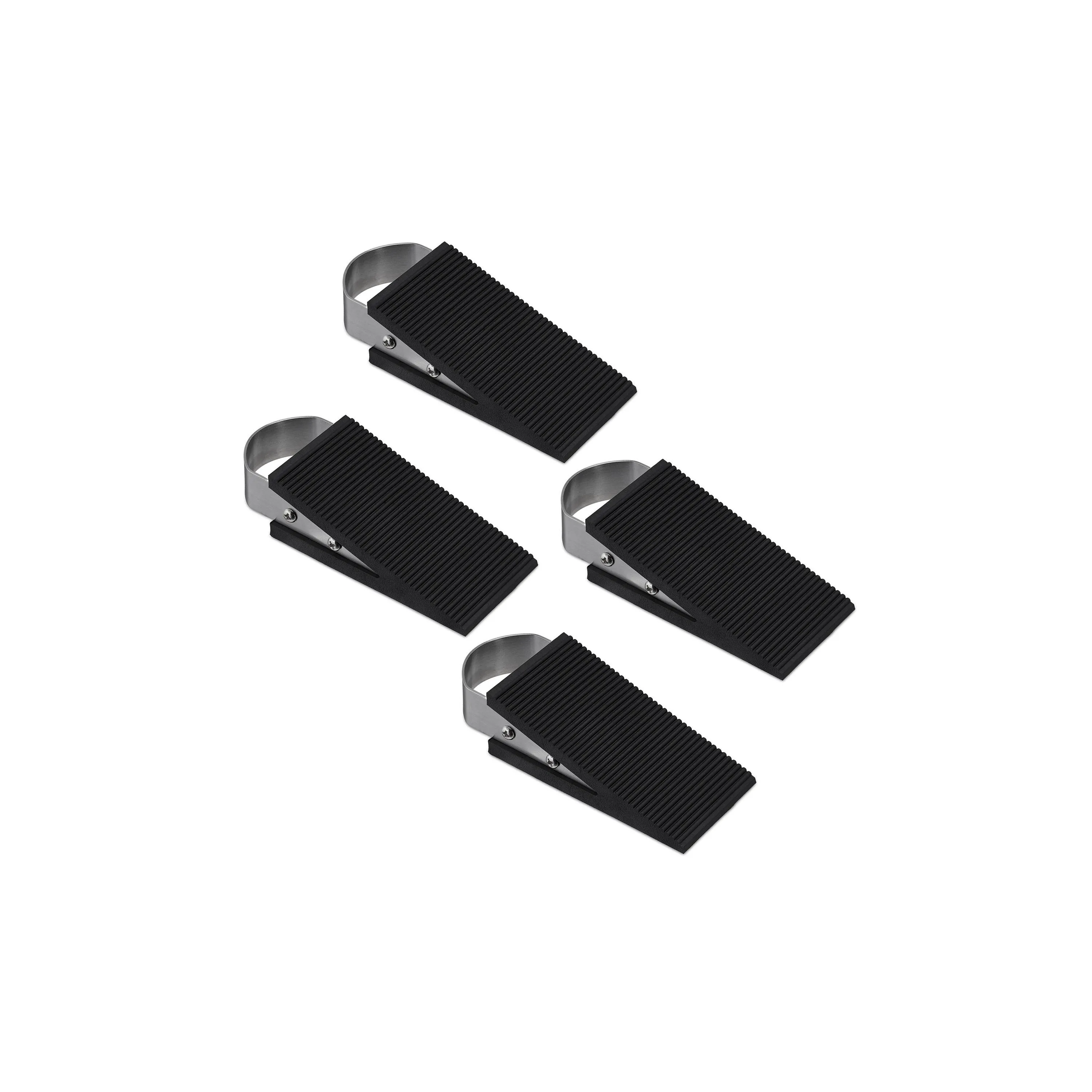 relaxdays Türstopper Kunststoff Edelstahl Schwarz Silber