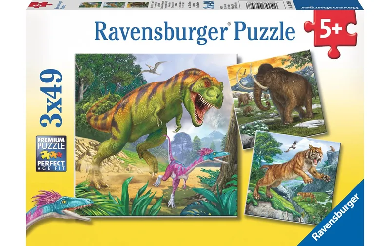 Ravensburger Puzzle Herrscher der Urzeit 3 x 49 Teile